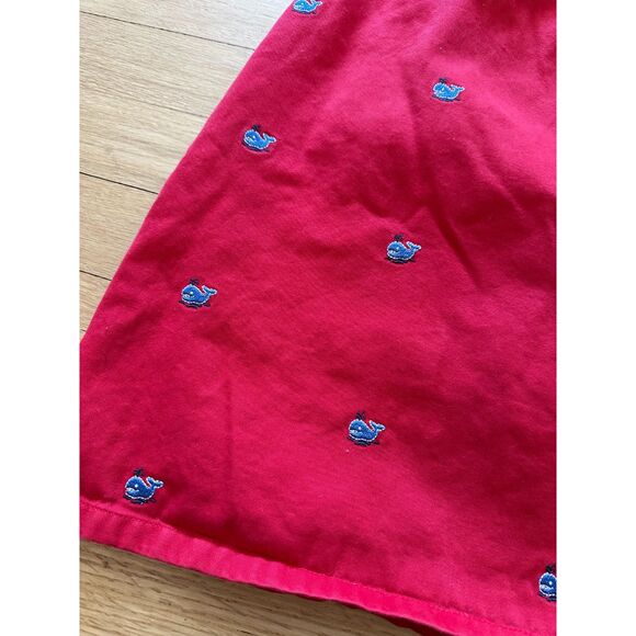 Lands End Red  Blue Whales Embroidered Skirt Shorts Preppy Skort Size Junior S - Picture 5 of 7